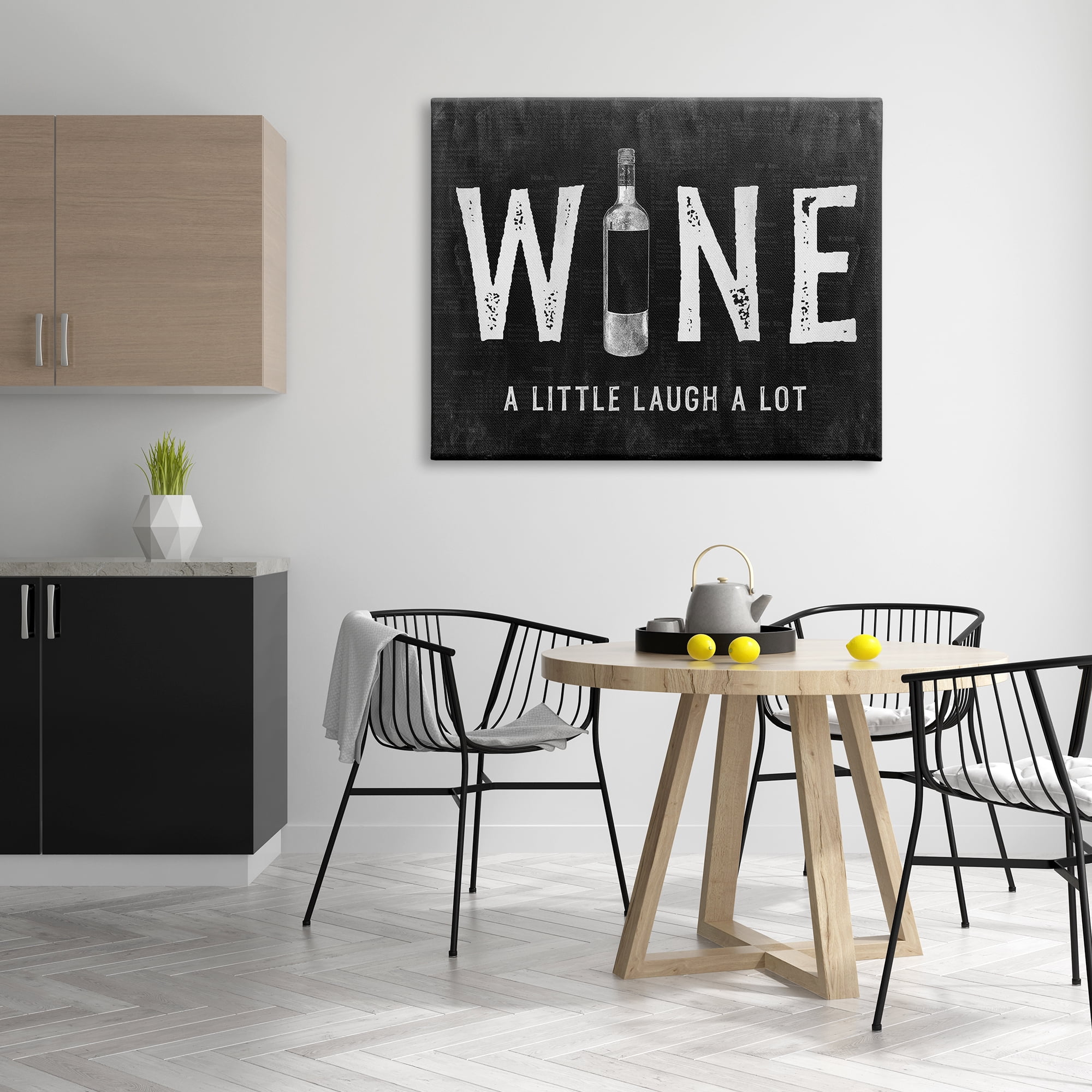 Stupell Indtries Wine A Little Laugh A Lot Bottle Typography,48 x 36,Design by Natalie Carpentieri&nbsp;