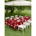 thumbnail image 3 of Outdoor Tablecloth with Umbrella Hole and Zipper, Christmas Snowman Red Rectangle Table Cloth 52x70 Inch Waterproof Tablecloth, Winter Snowflakes Xmas Retro Picnic Table Cover for Patio Camping, 3 of 7