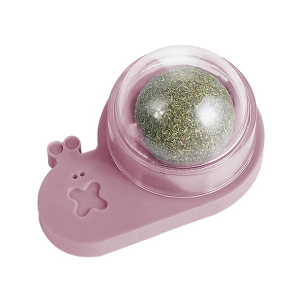 Bolas de hierba gatera giratorias, juguetes para masticar, juguetes autoadhesivos para gatos que rechinan los dientes. Rosa