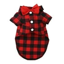 YUEHAO Dog Skirts for Small Dogs Girl Dog Plaid Shirt Suit Wedding Dress Pet Clothes Spring, Summer and Autumn Pet Supplies for Dogs (Red, S)