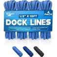thumbnail image 2 of 4-Pack Premium Dock Lines – Heavy Duty for Boats, Jet Skis, and Pontoons (1/2"x15'), 2 of 8