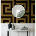 thumbnail image 6 of NextWall Ebony & Gold Maze Geo Peel and Stick Wallpaper, 6 of 9
