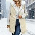 thumbnail image 6 of adviicd Long Puffer Vest Women Fleece Sherpa Jacket Sleeveless Hooded Reversible Zip Up Winter Fur Trim Warm Coat Fall Vests Outerwear (White, 4XL), 6 of 9