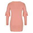 thumbnail image 4 of Fesfesfes Women Dress Leisure Comfortable Solid Color Round-Neck Long Sleeves Dress Tops on, 4 of 8
