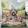 thumbnail image 4 of Happy Mother's Day Wirehaired Pointing Griffon with Sweets and Flowers at a Picnic Quilt Blanket Dog Lover Cozy Comforter Throw Blanket - 13005, 4 of 5