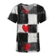 thumbnail image 2 of TaTaai Heart Print Women Scrub Blouse 100 Cotton Classic Fit Short Sleeve V Neck Side Pocket Machine Washable No Fading Medical Work Daily Top Gift, 2 of 5