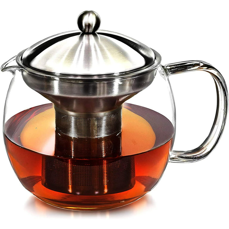 Teaz Café Teapot w/Stainless Steel Infuser - White