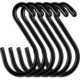 thumbnail image 1 of S-Hooks 12-Pack 15 cm Max Load 30 kg Black Stainless Steel Hooks for Kitchen Bathroom Bedroom Office, 1 of 5
