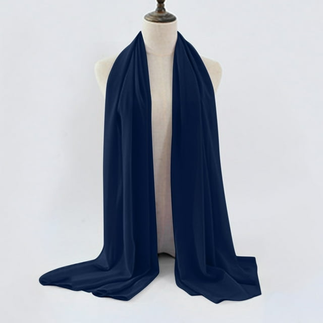Women's Soft Solid Color Shawl Baotou Pearl Chiffon Shawl Muslim Hijab