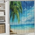 thumbnail image 6 of Orinice Palm Tree Bathroom Decor Set - Colorful Luxurious Polyester Shower Curtain Set with Hooks, 100% Waterproof, Easy to Install and Maintain 69x72, 6 of 7