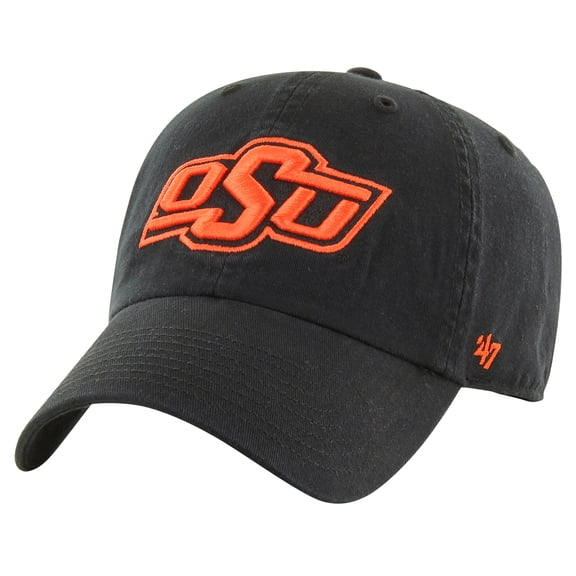 Men's '47 Black Oklahoma State Cowboys Clean Up Adjustable Hat