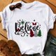 thumbnail image 1 of Believe Merry Christmas-ropa para mujer, camiseta de moda de Disney Y2k, blusa blanca de estética para fiesta de Nochebuena, 1 of 5