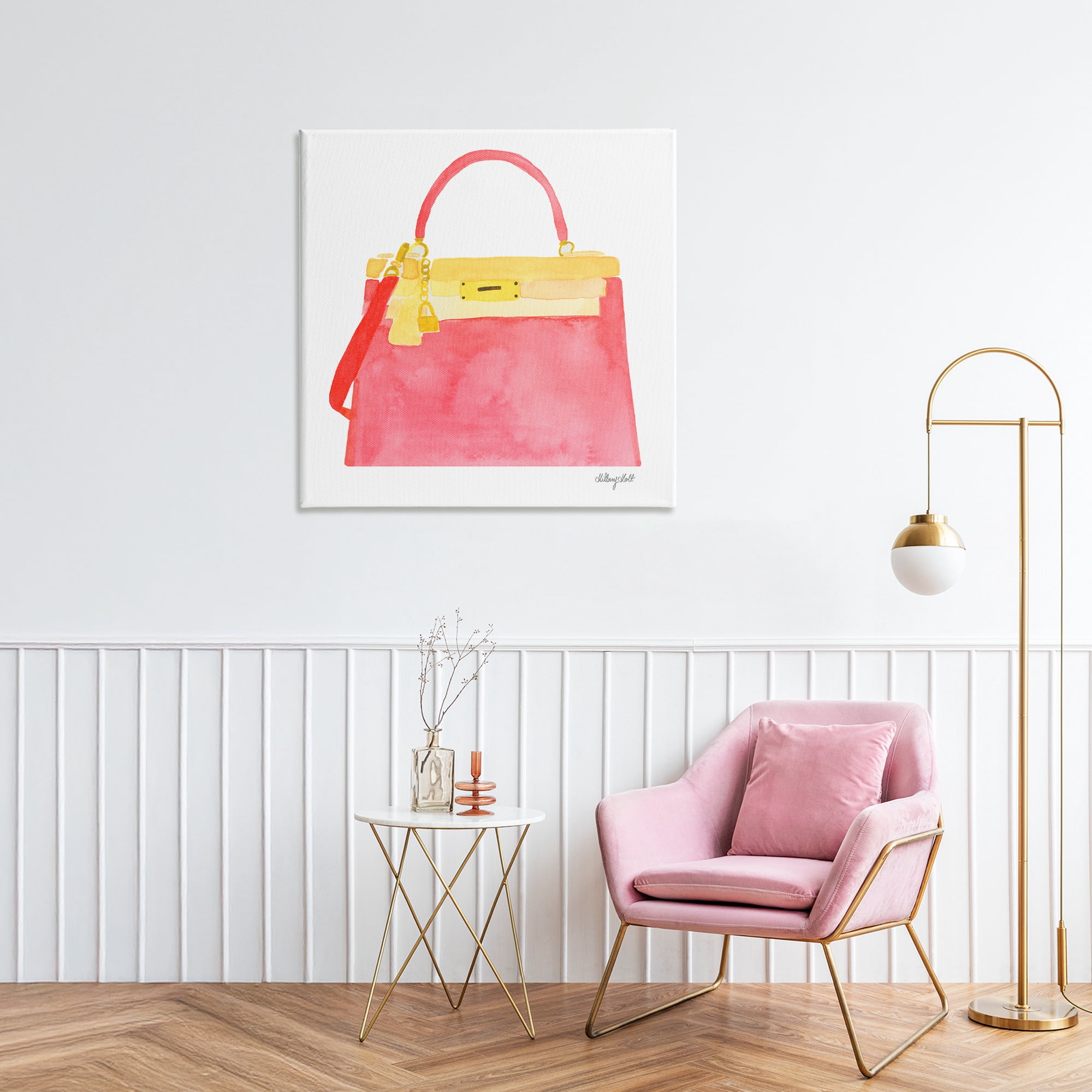 Stupell Industries Elegant Coral Handbag Canvas Wall Art, design by Hillary Holt