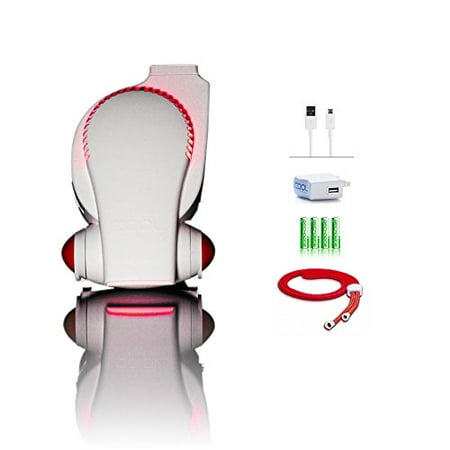 Eco Fan Not Spinning Next Generation Rechargeable Fan with LED Lights ECO Friendly Mini USB Fan / Stroller Fan / Infant Seat Fan / Desk Fan / Necklace Fan / Hands Free Personal Air Cooling System (color may vary) ()