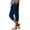 15# Navy, variant on Womens Capri Pants Pull on Cotton Linen Capris Summer Straight Leg Petite Loose Beach Bermuda Shorts with Pockets Navy S