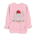thumbnail image 2 of HOMBOM Merry Christmas Sweatshirts for Womens Lightweight Merry and Bright Pullover Crewneck Merry Christmas Fall Ladies Tops Pink, 2 of 6