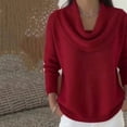 thumbnail image 3 of Gytharion Women's Plus Size Sweaters Solid Color Draped Cowl Neck Long Sleeve Pullocer Sweaters Soft Thick Knit Loose Fashion Layering Tops, 3 of 4