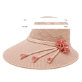 thumbnail image 2 of Helii Women Crochet Wide Brim Sun Hat with Flower Pearl Pendant, Hollow Out Breathable Cotton Beach Hat, Packable Foldable Summer Travel Cap, Adjustable Chin Strap Orange,One Size, 2 of 2