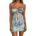 thumbnail image 2 of Liacowi 2PCS Women Summer Outfits Floral Print Sleeveless Camisole Tops + Casual High Waist Mini Skirt Set Clubwear, 2 of 8
