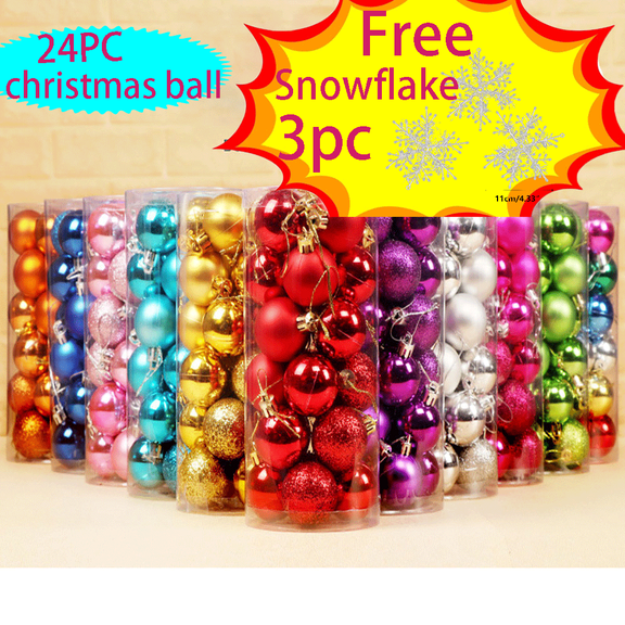 Tyidzon 24Pc Christmas Balls for Christmas Tree Decorations, 1.18" Shatterproof Christmas Ornaments, Hanging Balls Ornaments for Holiday Wedding Party Decor Christmas Decorations Gifts