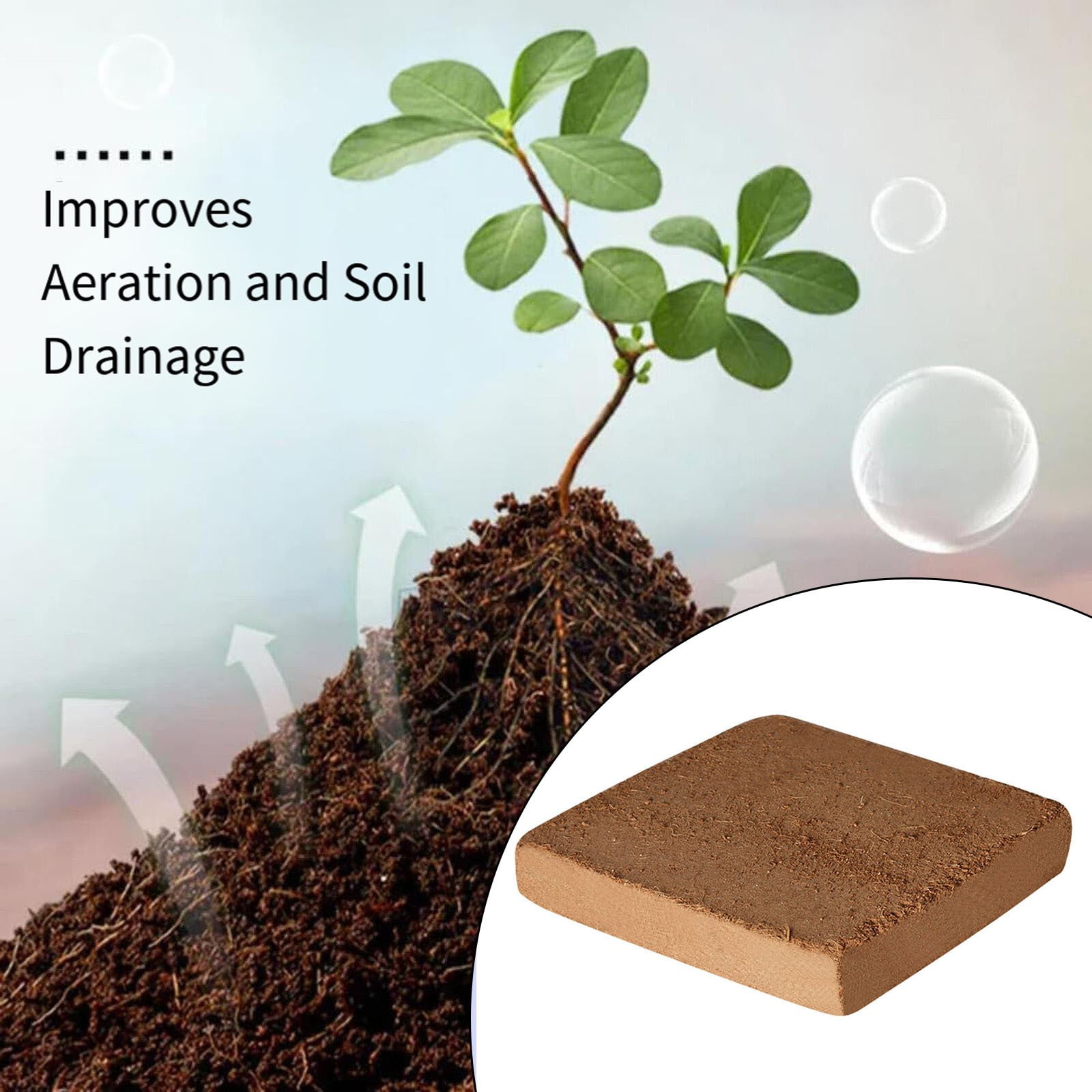 Organic Compressed Coco Coir Brick Coconut Fiber Organic Soil Plant Growing Medi Smile Home