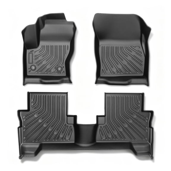 kimllier TPE Floor Mats For Ford Escape 13-2019 C-Max 13-2018 Black 2 Rows 3PCS Anti-Slip