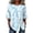 A Light Blue, variant on Women Plus Size Tops Crewneck 3/4 Sleeve Button Shirts Drawstring Waist Summer Casual Loose Vacation Printed Tops,Sizes S-5XL