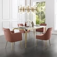 thumbnail image 2 of Inspired Home Donati Velvet Dining Chair Set of 2 Arm Chair Knob Handle Stainless Steel Legs, Blush, 2 of 9