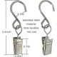 thumbnail image 2 of Stainless Steel S Hooks Curtain Clips, 50 Pack Hanging Party Lights Clips, Hangers Gutter Photo Camping Tents, Art Craft Display, Garden Courtyards De, 2 of 5