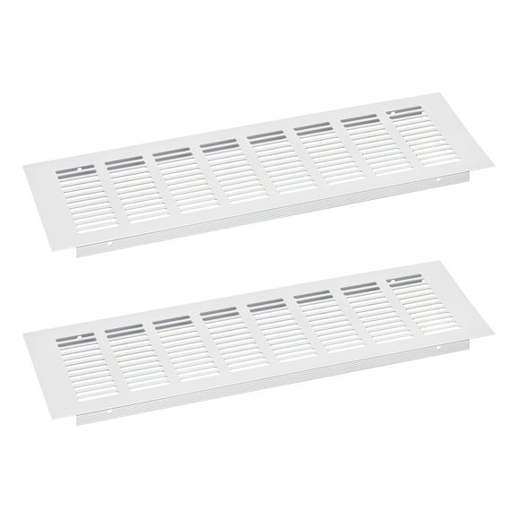 Unique Bargains Air Vents Cover, 2Pcs 350 x 100mm Aluminum Alloy Mesh Air Return Vent Cover, Louvered Ventilation Grille (Silver)