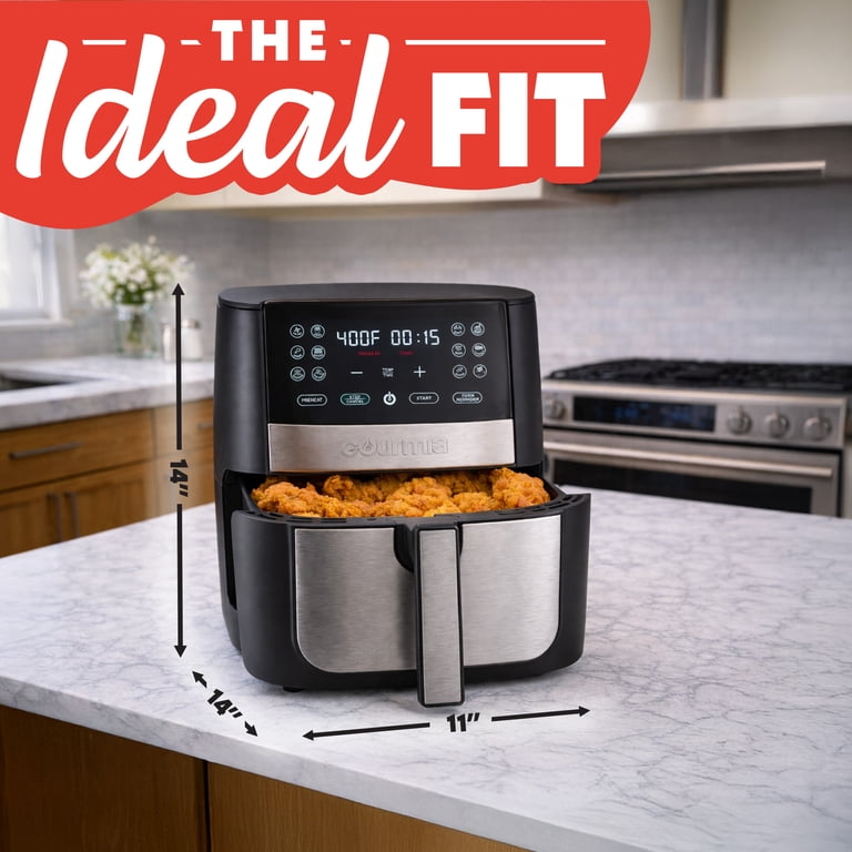 Gourmia 8QT Digital Air Fryer, FryForce 360 Tech, Guided Cooking