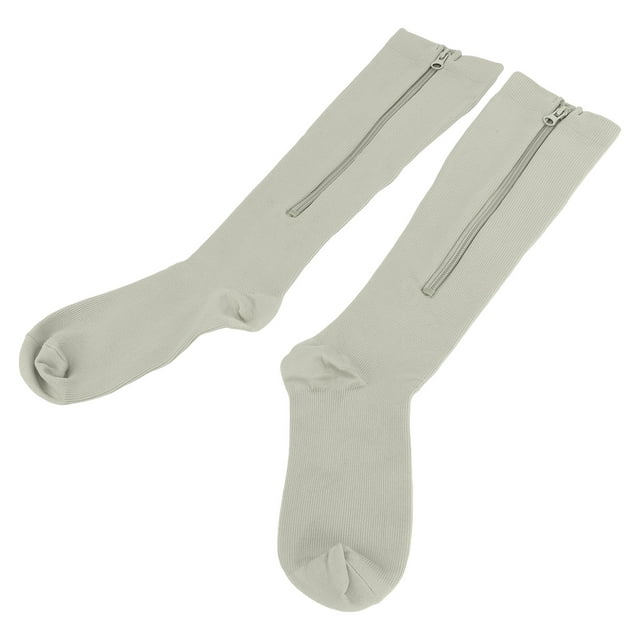 Calcetines de compresión Jadeshay 1 par 15-20 mmHg con cremallera y punta cerrada