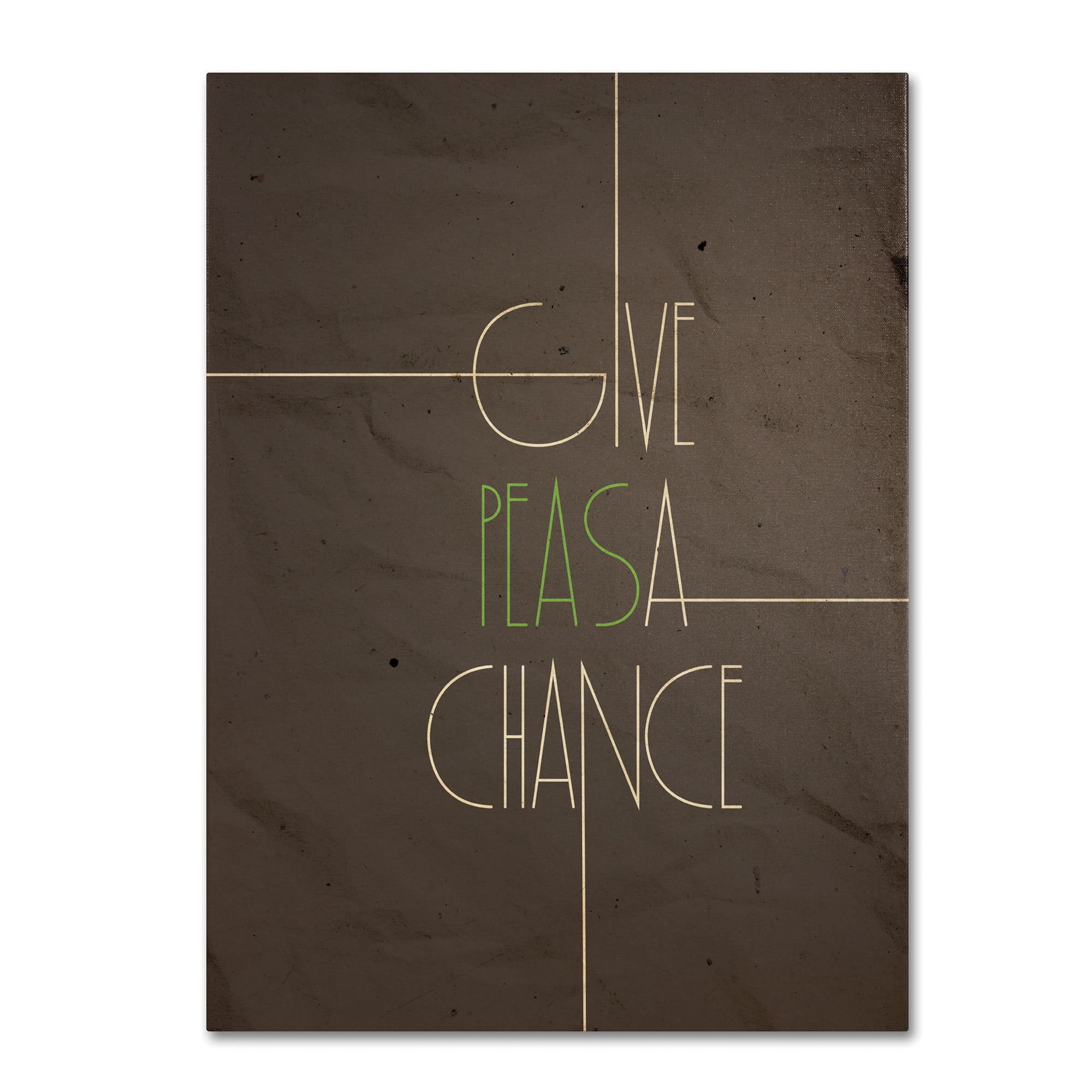 Trademark Fine Art "Give Peas a Chance" Canvas Art by Megan Romo
