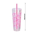 thumbnail image 2 of Pink Bow Reusable Cup Coquette Bowknot Heart Bubble Tea Cup with Lid and Straw 24 oz Double Wall Insulated Tumbler for Pearls Drink Birthday Kids Shower (1Pc), 2 of 13