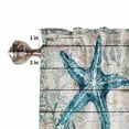 thumbnail image 5 of Tier Curtains 45 Inches Long, Teal Starfish Coastal Window Treatment Curtain Drapes, Summer Beach Nautical Retro Window Half Privacy Curtains for Bedroom Bathroom, 42"x45", 2 Panels, 5 of 7