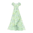 thumbnail image 4 of FYDUU Flower Girl Dress Summer Girls Flutter Sleeve Floral Dresses Elegant Flowy Ruffle Long Dress Stysligh Party A-Line Sundress 7-8 Years, 4 of 4