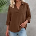 thumbnail image 7 of Avtoify Lapel Linen Button Sleeveless Shirt Women's Shirt Lapel Tank Top, 7 of 7