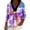 Purple, variant on MEICHEN Long Sleeve Shirts for Women Gradient V Neck Waist Pleated Casual Spring Summer Comfy Blouse Tshirt