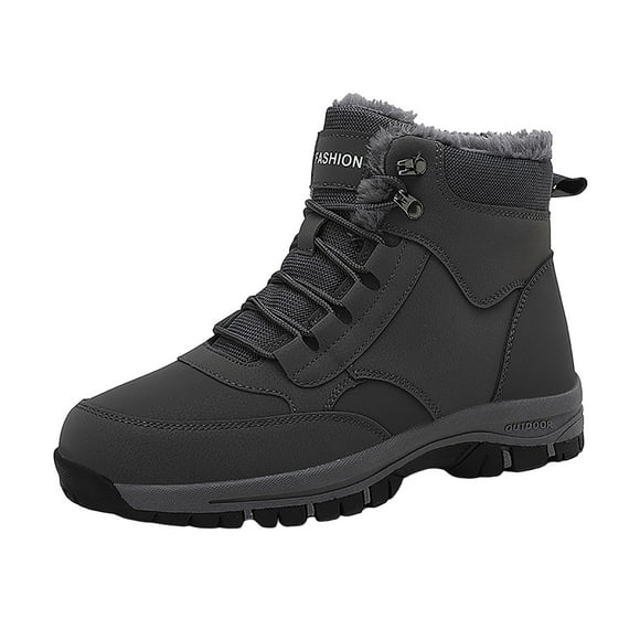 Mens Hiking Snow Winter Boots Waterproof Backpacking Work Ankle Booties for Women(Grey,7.5)