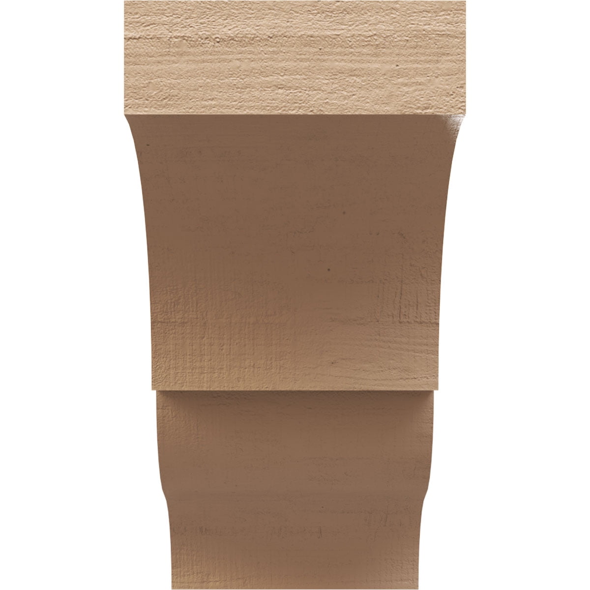 4"W x 8"D x 8"H Classic Asheboro Rough Cedar Woodgrain TimberThane Corbel, Primed Tan