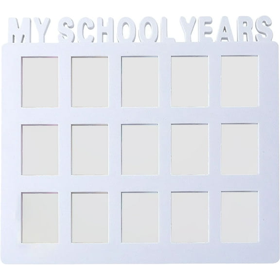 White PVC Photo Collage Frame for Displaying Kids School Years Memories Gift Idea 8x10