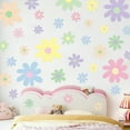 thumbnail image 5 of Daisy Wall Decal Flower Wall Sticker Cute Daisy Sticker Multicolor Flower Decal Peel and Stick Floral Wallpaper for Nursery Bedroom Home Decor 12 Sheets Multicolor, 5 of 6