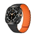 thumbnail image 7 of Magnetic Watch Band Compatible for Samsung Galaxy Watch Ultra 47mm Thin Sport Silicone Strap with Black Connectors Replacement Wristband Strong Magnetic Link for Galaxy Watch Ultra 47mm, Gray + Orange, 7 of 7