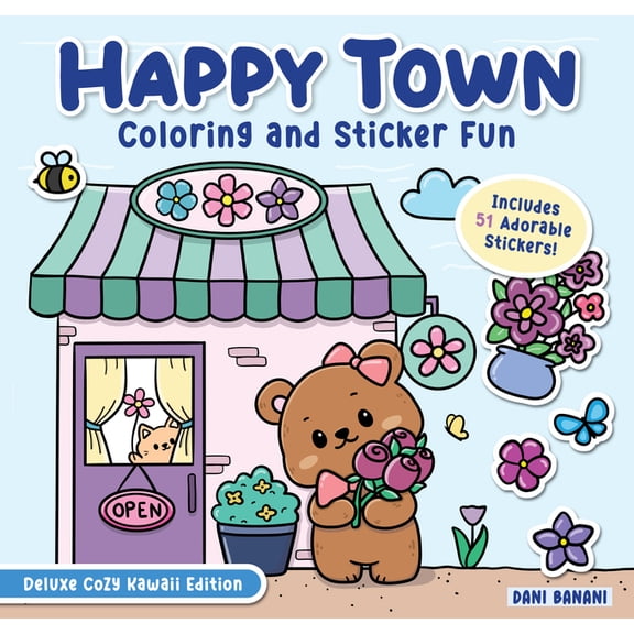 Happy Town Coloring and Sticker Fun (Paperback)