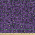 thumbnail image 2 of Ambesonne Floral Fabric by the Yard Upholstery, Blooming Lilac Composition, 1 Yard, Purple and Marigold, 2 of 5