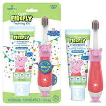 Firefly Brand with Peppa Pig Licensed Oral Care Training Kit, Light Up Kids Toothbrush , Natural Toothpaste