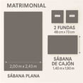 thumbnail image 3 of Juego de Sabanas Tacto Algodón Gris Matrimonial Kyuden Home, 3 of 6