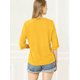 thumbnail image 5 of INSPIRE CHIC Camiseta Suelto Con Hombros Descubiertos Y Mangas 3/4 Para Mujer Amarillo XL, 5 of 6
