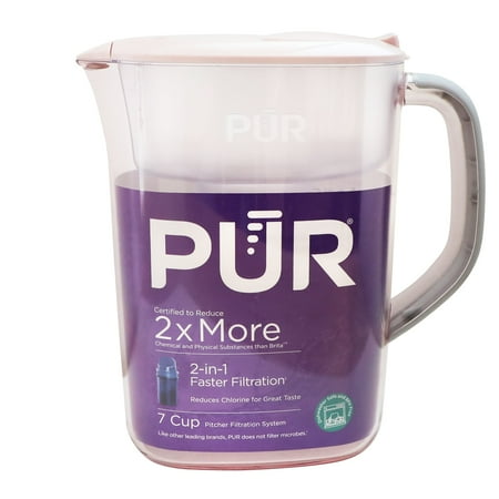 PUR 7 Cup Pitcher Filtration System, Blush, W 9.6" x H 10.1" x L 4.5", PPT700PAV4