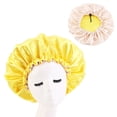 thumbnail image 2 of Satin Bonnet Silk Sleep Cap - Extra Large Bonnets for Curly Hair, Braids, Big Hair, Reversible Hair Bonnet for Sleeping, Adjustable Silk Sleep Bonnets for Women (Two Reversible Layers), 2 of 7